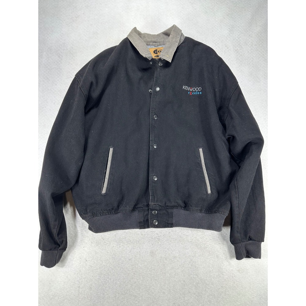 Vintage iD Wear Kenwood Excelon Sherpa Lined Bomber Jacket Black Mens Large L